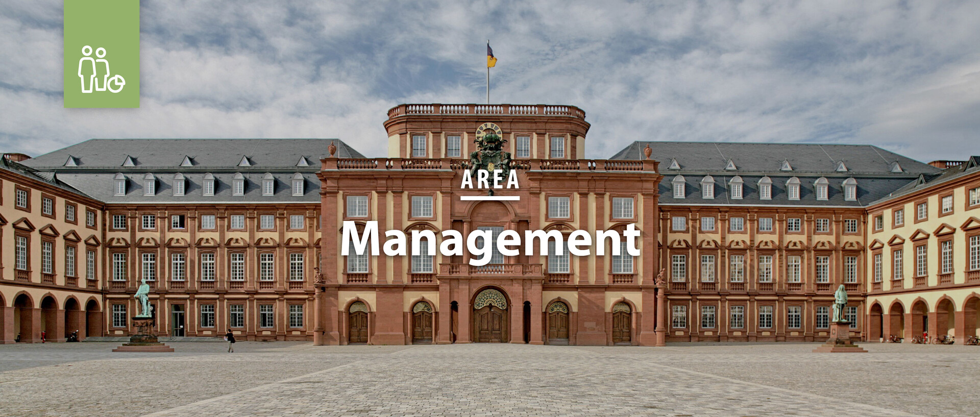 Mannheimer Schloss und Schriftzug "Area Management"